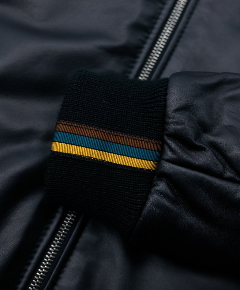 Bomberjacke schwarze natur-lederjacke...