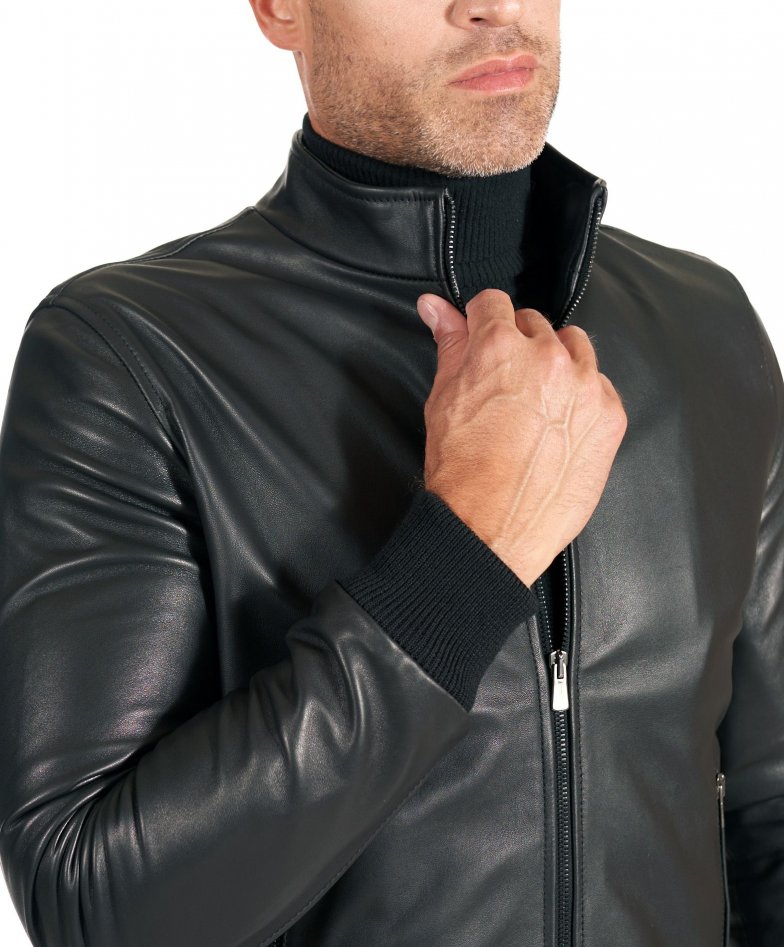 Bomberjacke schwarze lederjacke...