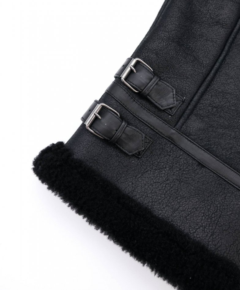 Schwarze lederjacke wildleder...