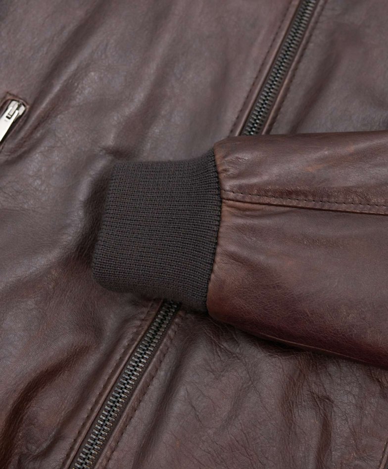 Bomber dunkelbraune lederjacke...