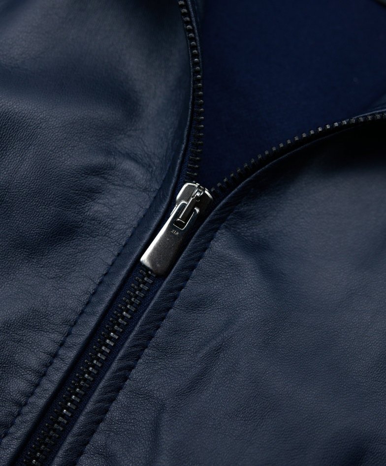 Blaue bomber lederjacke nappaleder...