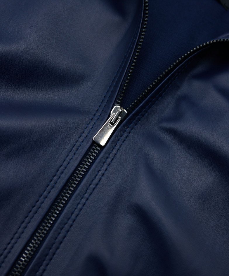 Blaue Bomberjacke nappaleder glatte...