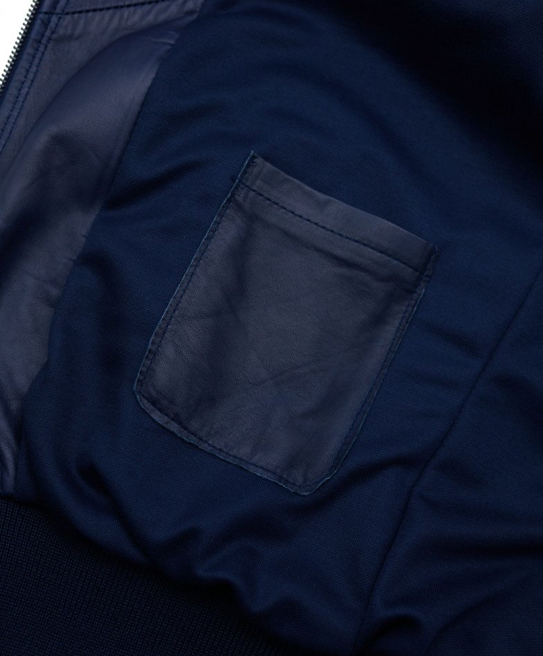 Blaue Bomberjacke nappaleder glatte...