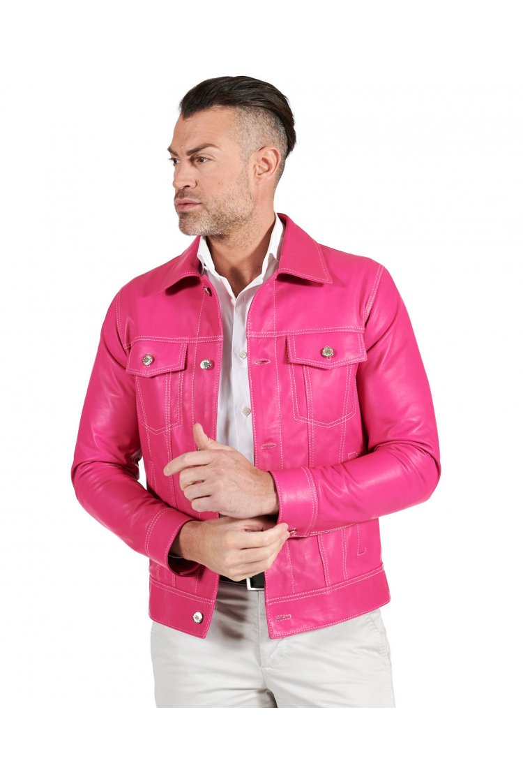 Fuchsia lederjacke...