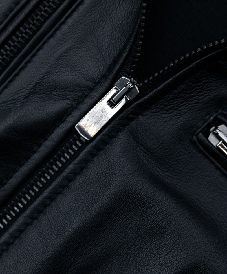 schwarze nappa lammlederjacke mit...