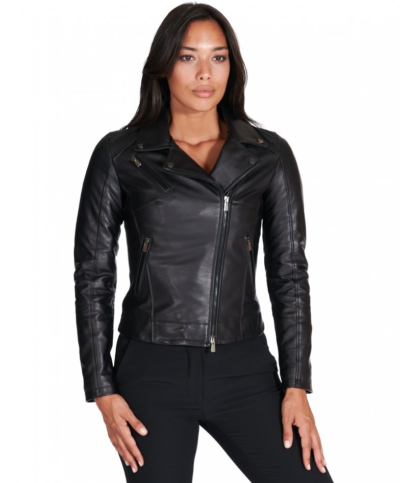 Schwarze nappaleder lammlederjacke...