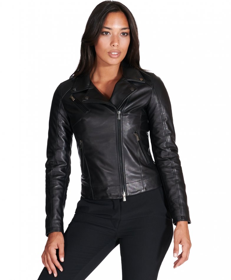 Schwarze nappaleder lammlederjacke...