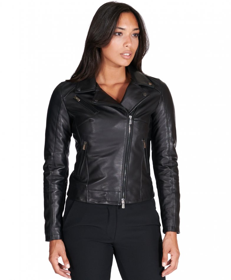Schwarze nappaleder lammlederjacke...