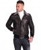 Blouson cuir noir bomber col mouton cuir vintage  