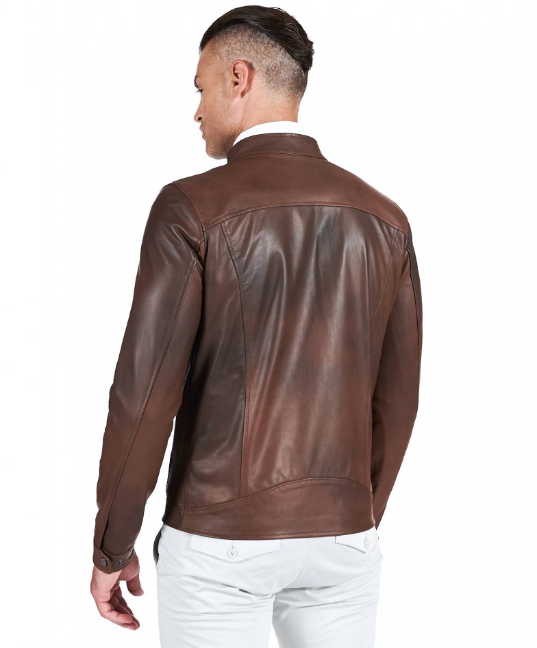 Braune lederjacke lammleder...