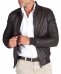 Blouson cuir marron foncé bomber cuir naturel aspect lisse