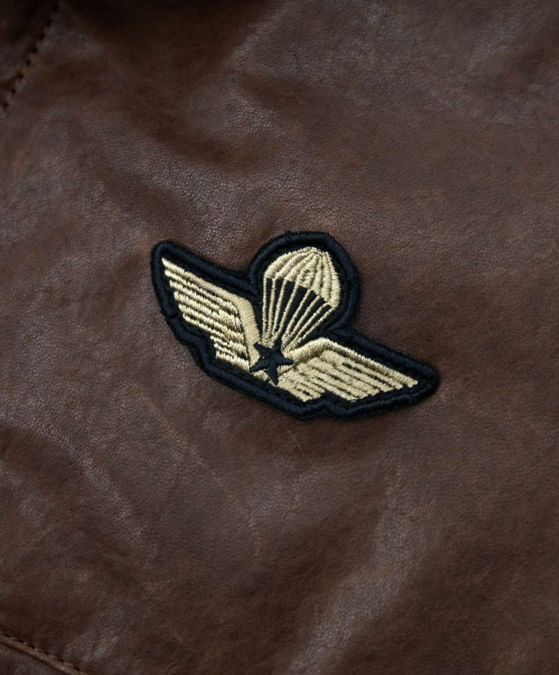 Dunkelbraune bomber lederjacke...