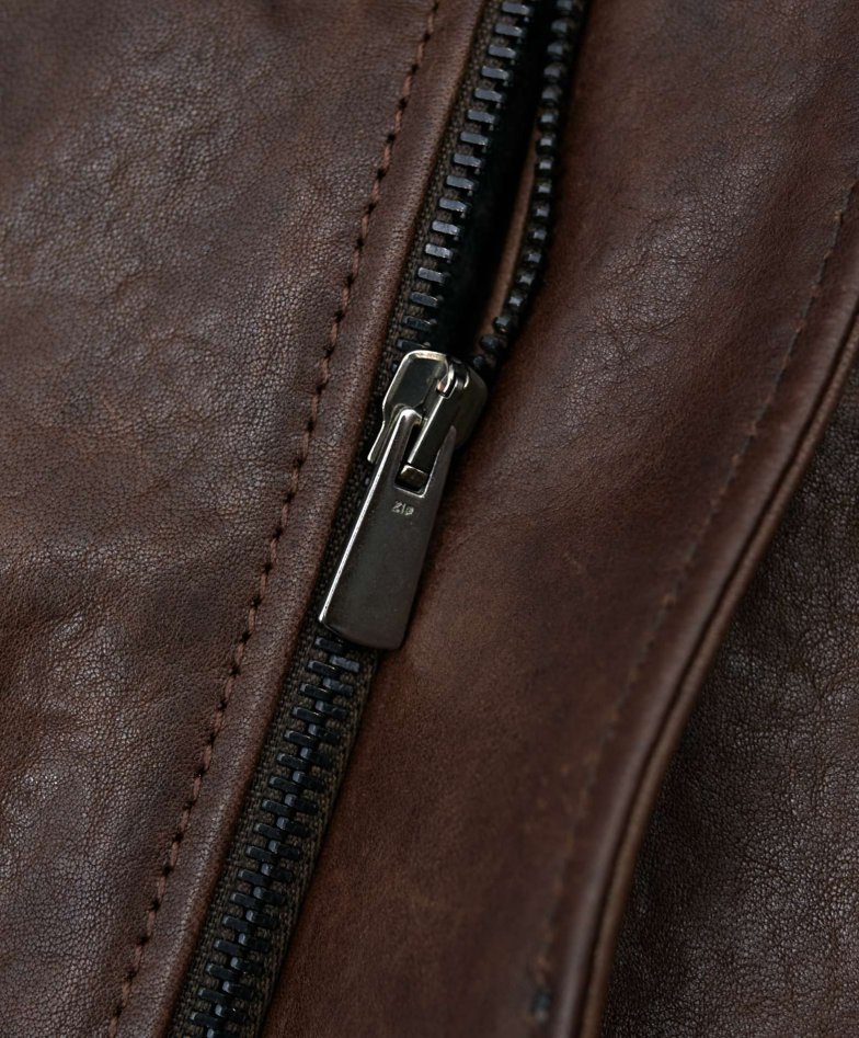 Dunkelbraune bomber lederjacke...