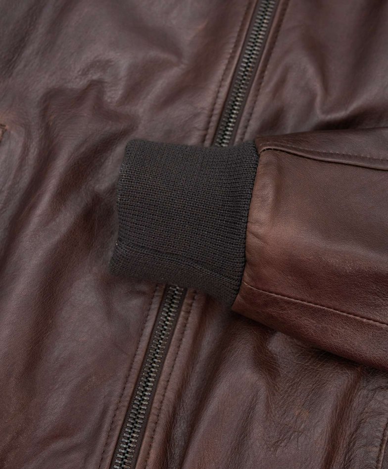 Dunkelbraune bomber lederjacke...