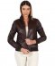 Veste cuir marron foncé blouson bomber effet vintage