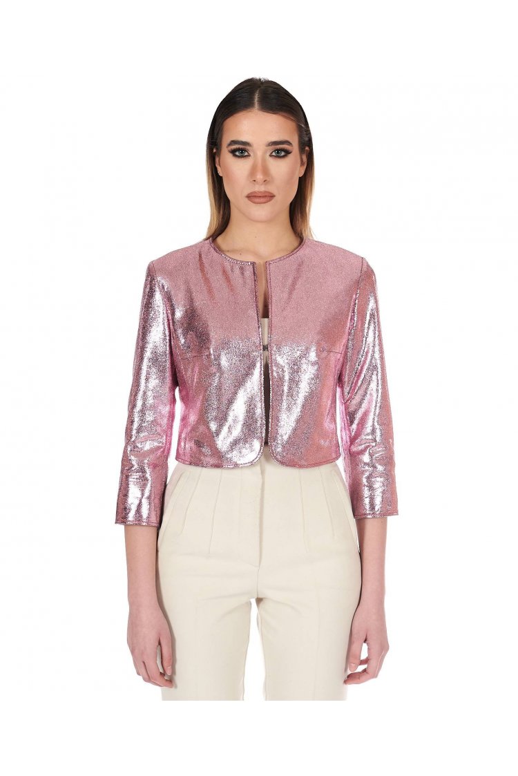 Rosa kurze jacke aus...