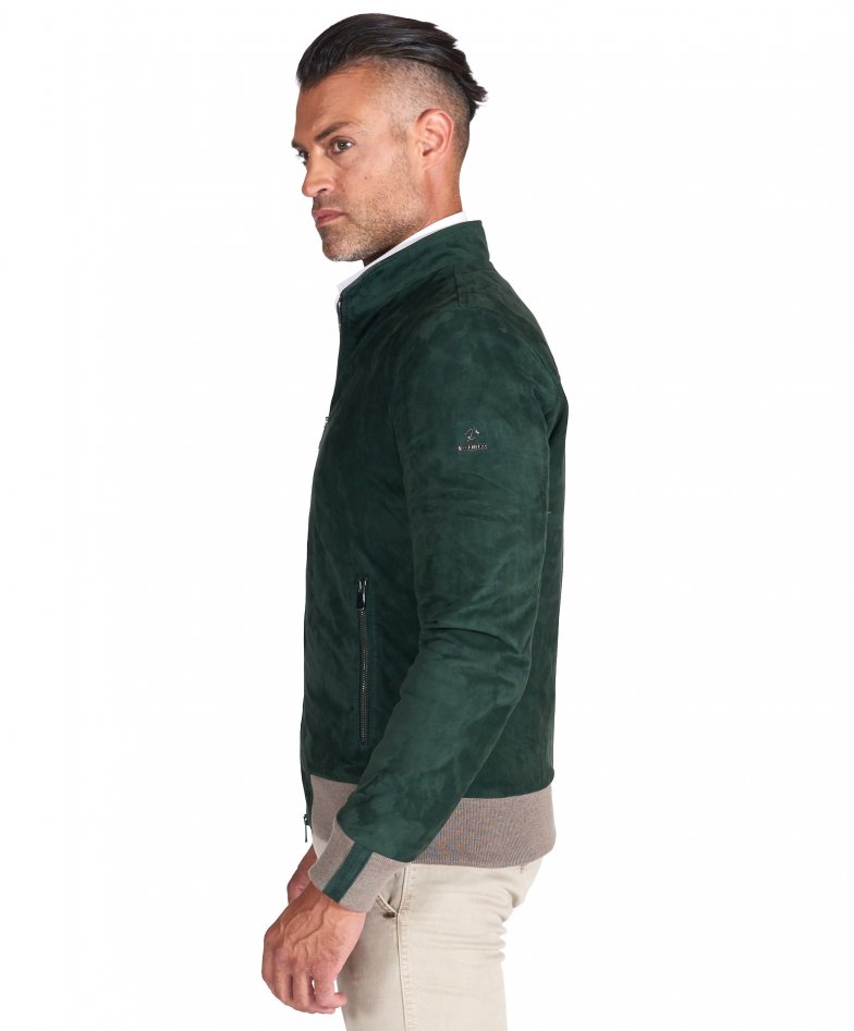 Grüne wildlederjacke bomberjacke...