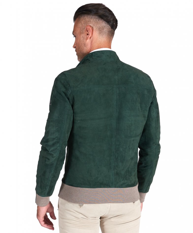 Grüne wildlederjacke bomberjacke...