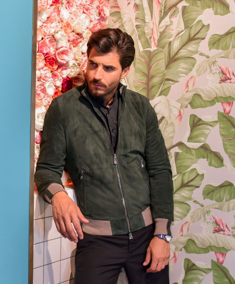 Grüne wildlederjacke bomberjacke...