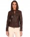 Giacca biker in pelle testa di moro effetto vintage