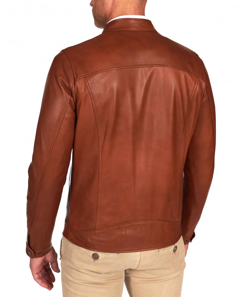 Lederfarben lederjacke glatte-effekt...