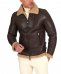 Montone Shearling marrone biker uomo collo camicia con fibbia