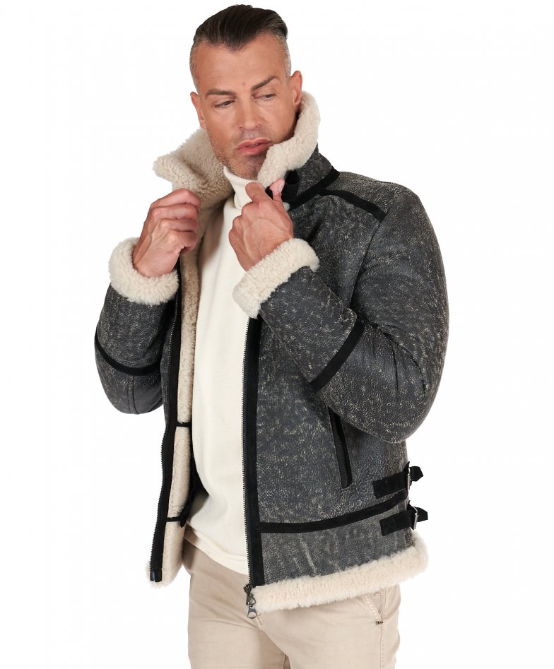 Safari-farbe mutton bikerjacke...