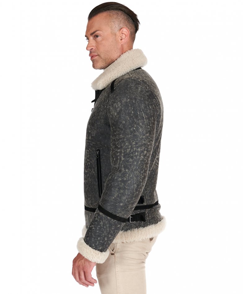 Safari-farbe mutton bikerjacke...
