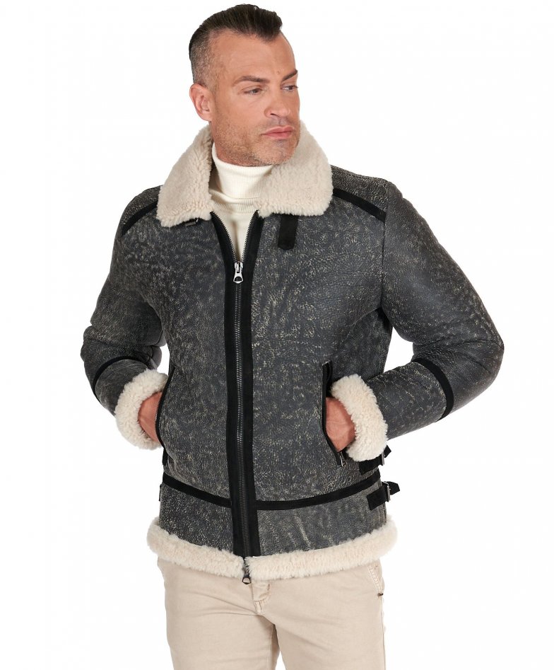 Safari-farbe mutton bikerjacke...