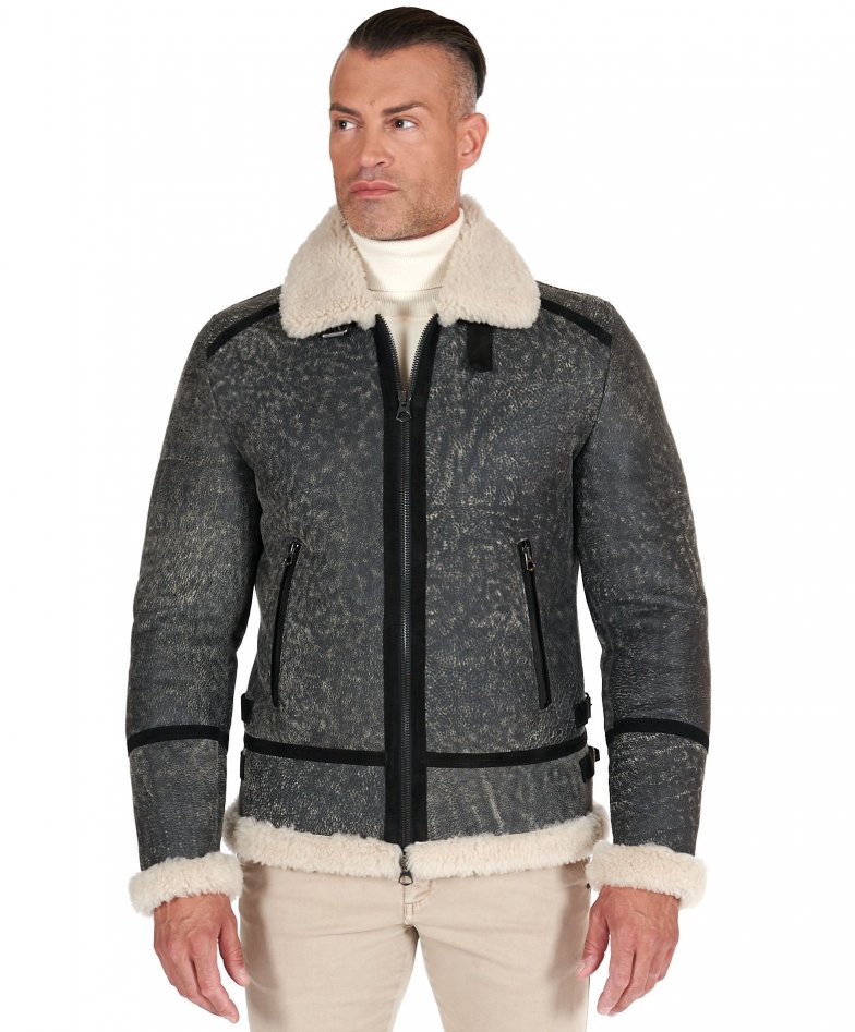 Safari-farbe mutton bikerjacke...