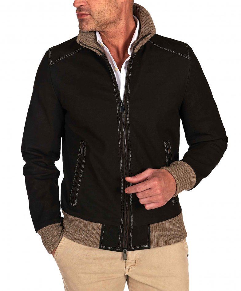 Dunkelbraune bomberjacke...