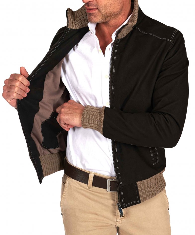 Dunkelbraune bomberjacke...
