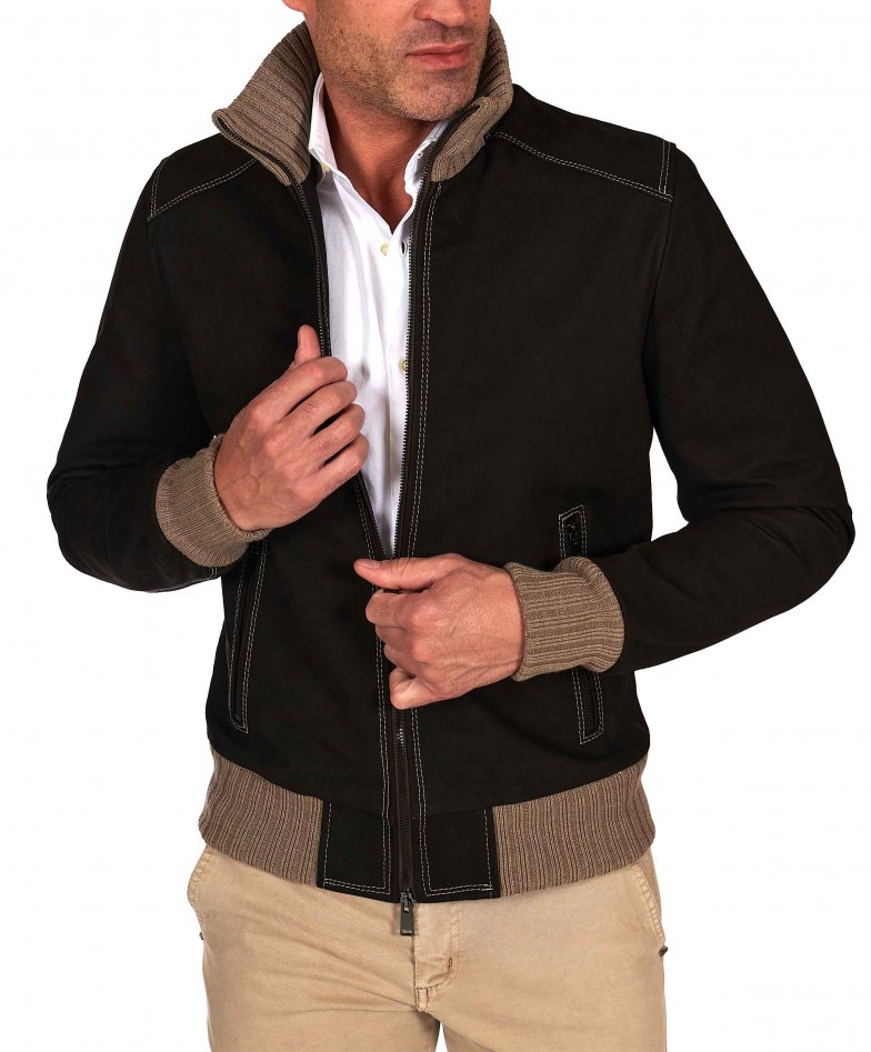 Dunkelbraune bomberjacke...