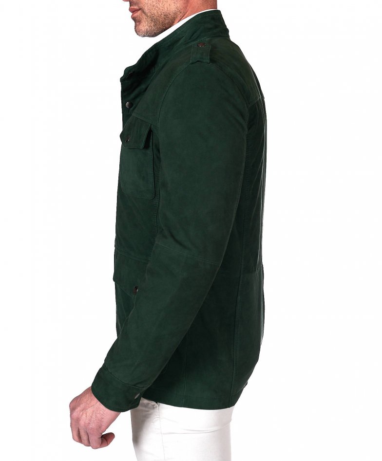 Grüne Sahara-Wildlederjacke mit...