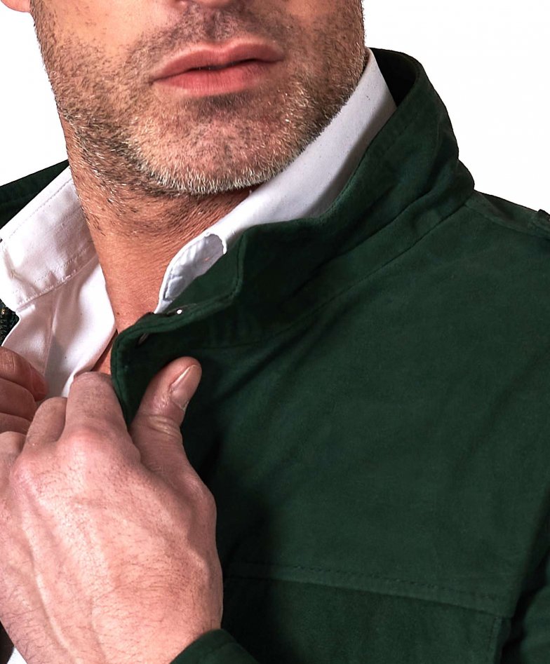 Grüne Sahara-Wildlederjacke mit...