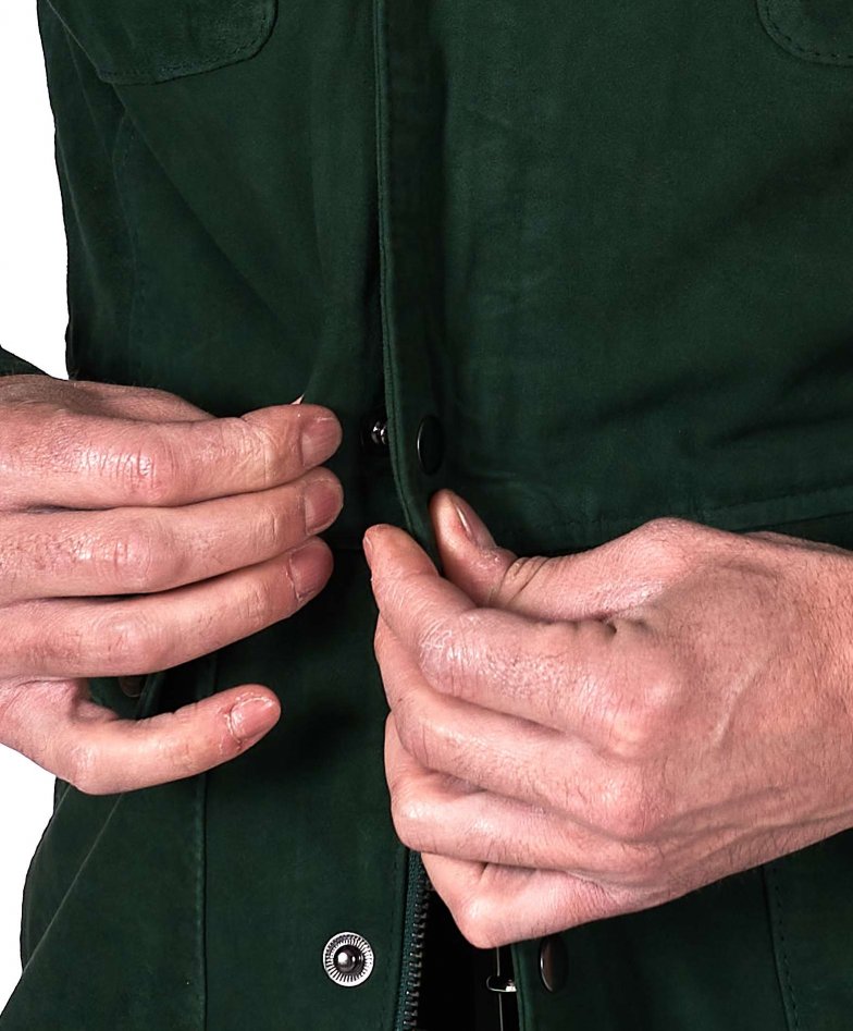 Grüne Sahara-Wildlederjacke mit...