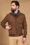 Bomber cuir daim taupe avec boutons poches appliquées