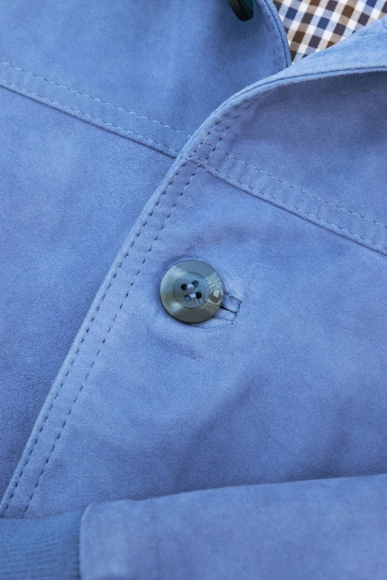 Blaue denim wildlederjacke mit...
