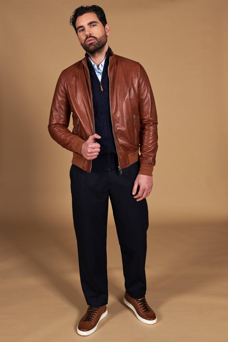 Bomber lederfarben lederjacke...