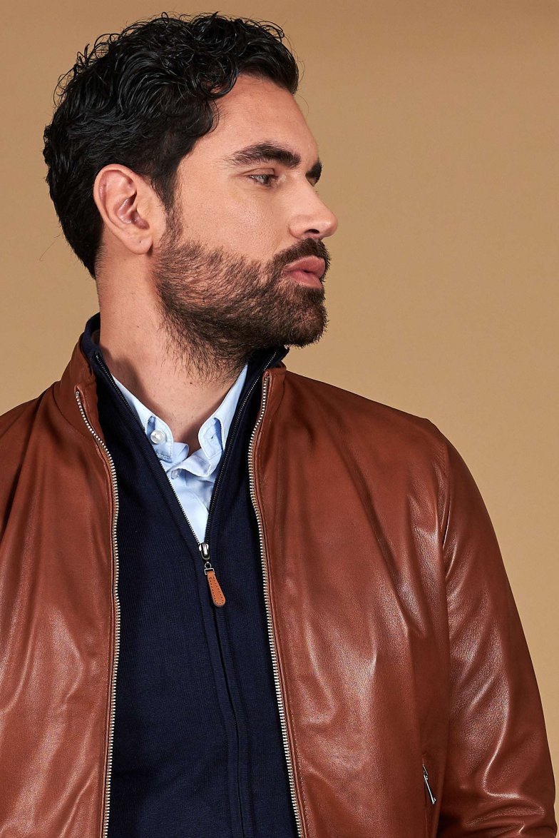 Bomber lederfarben lederjacke...
