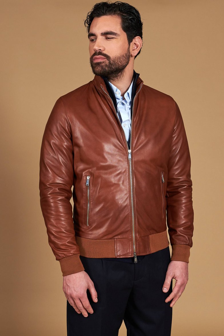 Bomber lederfarben lederjacke...