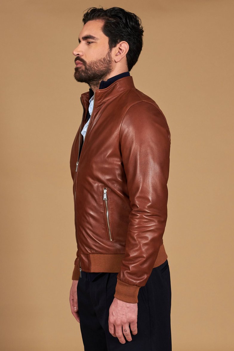 Bomber lederfarben lederjacke...