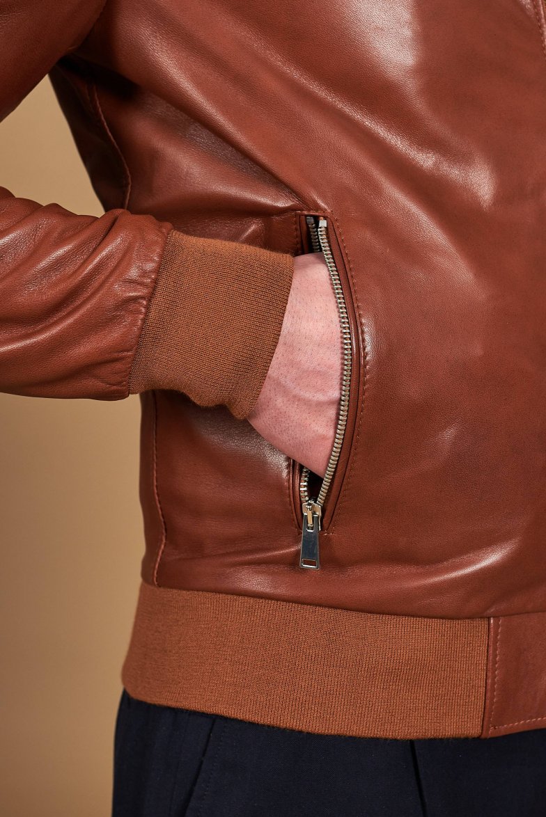 Bomber lederfarben lederjacke...