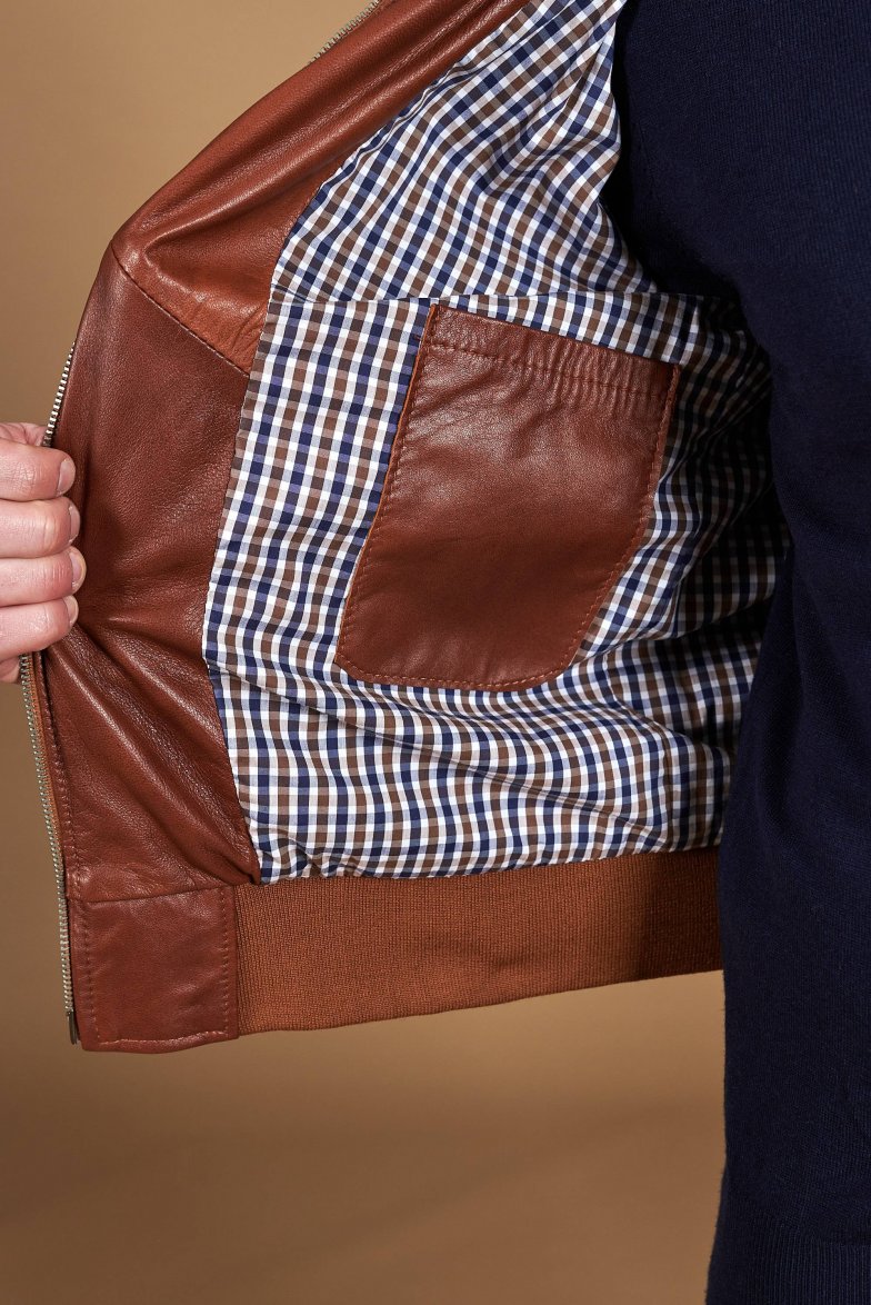 Bomber lederfarben lederjacke...