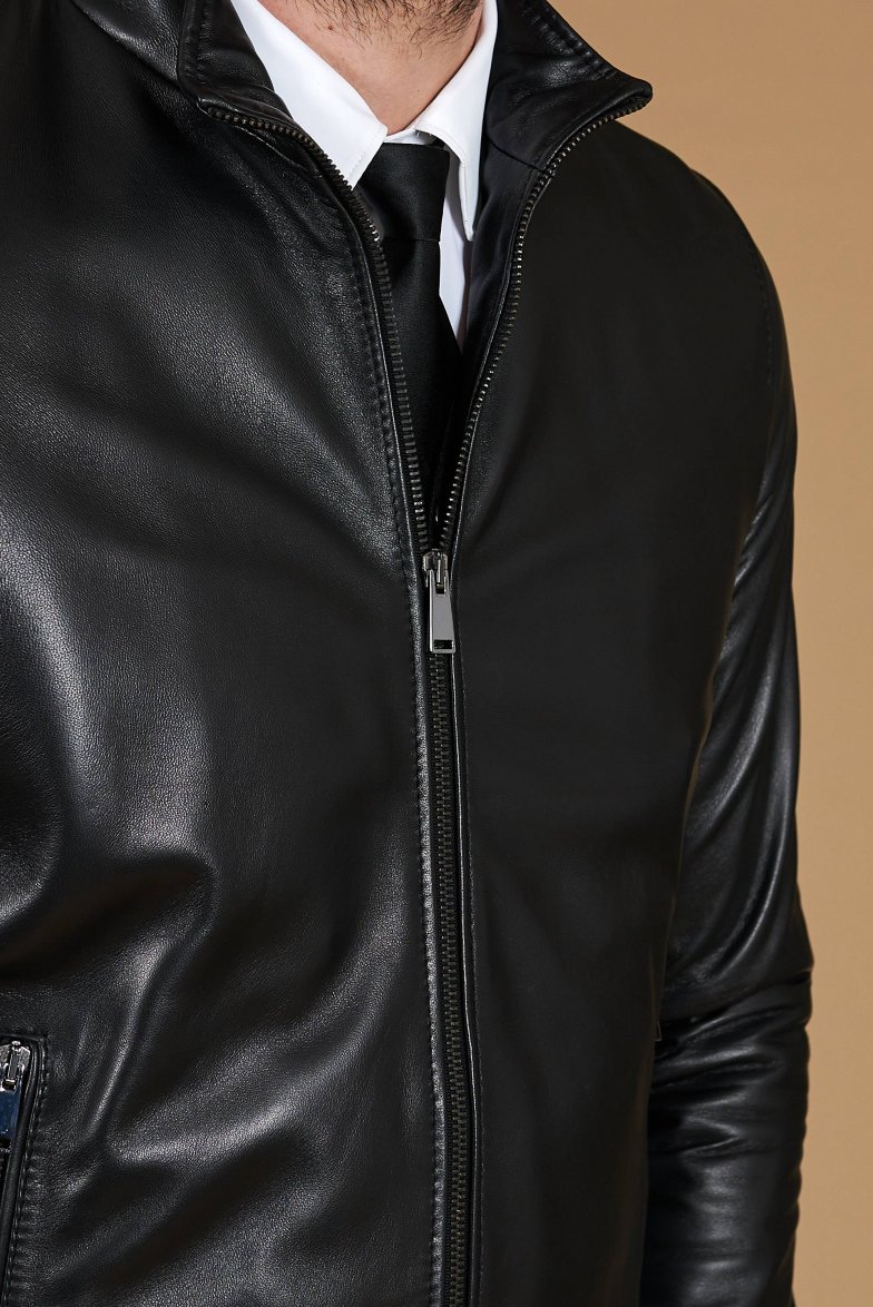 Bomberjacke schwarze lederjacke...
