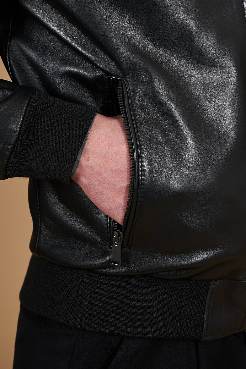 Bomberjacke schwarze lederjacke...