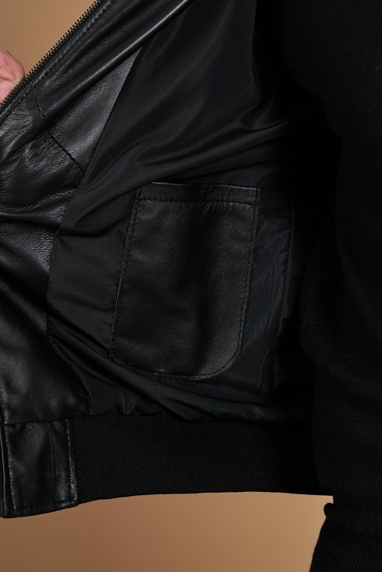 Bomberjacke schwarze lederjacke...