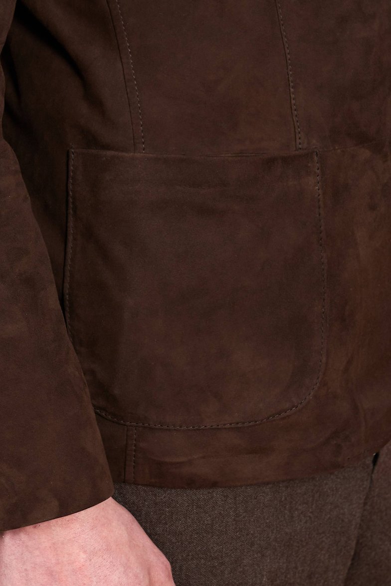 Braune blazer aus wildleder mit zwei...