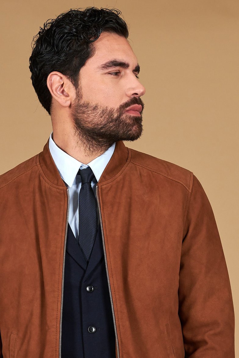 Lederfarben lederjacke wildleder mit...