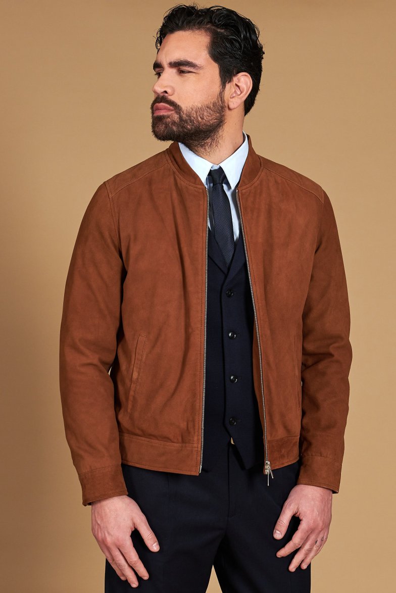 Lederfarben lederjacke wildleder mit...